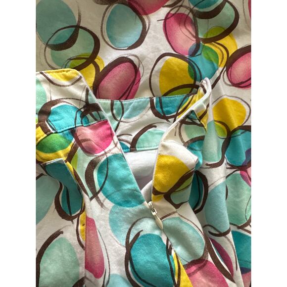 S.L.B Pleated A-Line Skirt 12 Pink Blue Yellow Polka Dots Casual Fun Kidcore - Picture 4 of 8